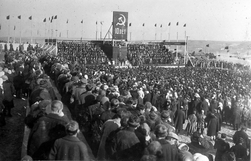 1927 год, митинг на Днепрострое