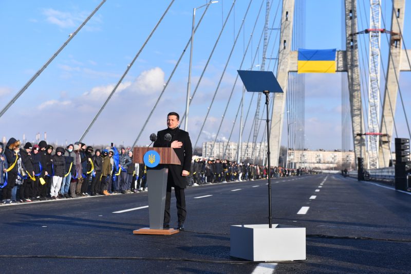 Владимир Зеленский на открытии мостов