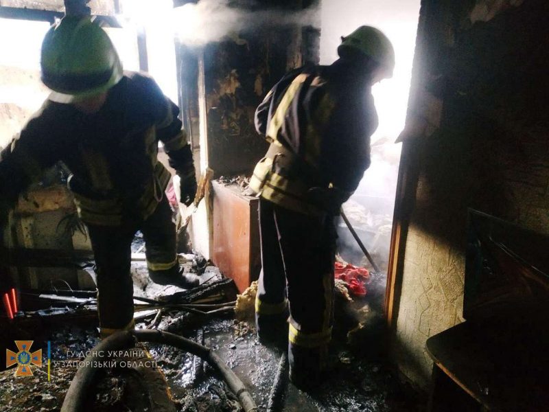 В Запорожье двоих женщин спасли из горящей пятиэтажки - фото 