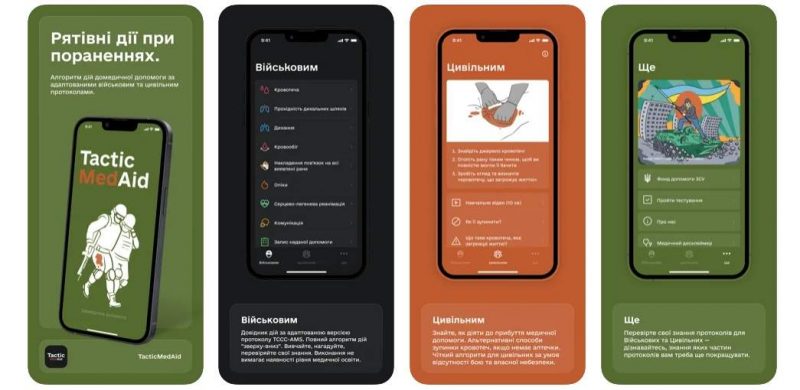 мобільний додаток для надання першої домедичної допомоги TacticMedAid